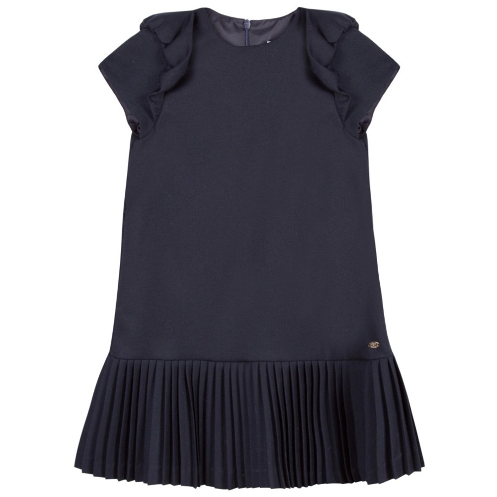 Tartine et Chocolat Navy Flannel School Girl Dress (Size 2A)
